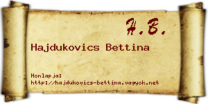 Hajdukovics Bettina névjegykártya